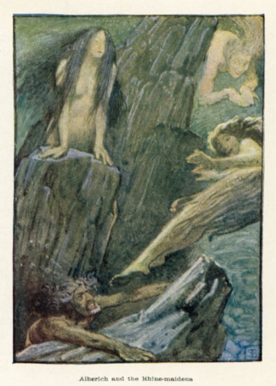 アルヘリヒとライン乙女 作： John Byam Liston Shaw